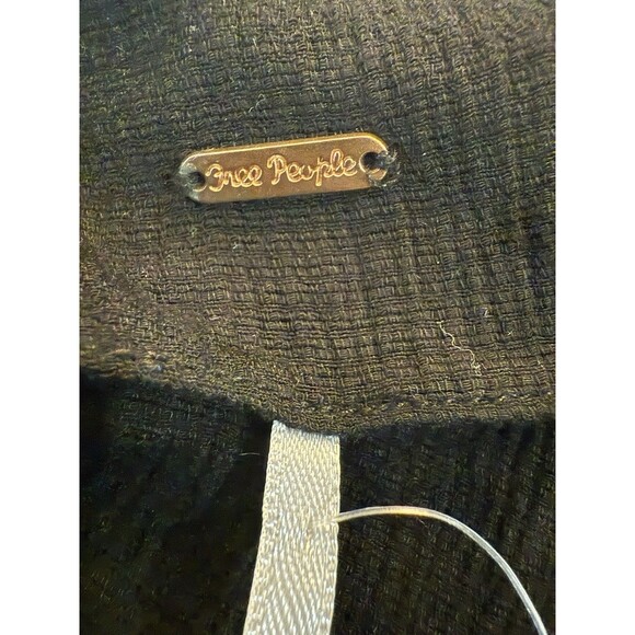 Free People Maise Top Black Size Medium Puff Shoulder Ruched Semi-Sheer NEW - Picture 11 of 13